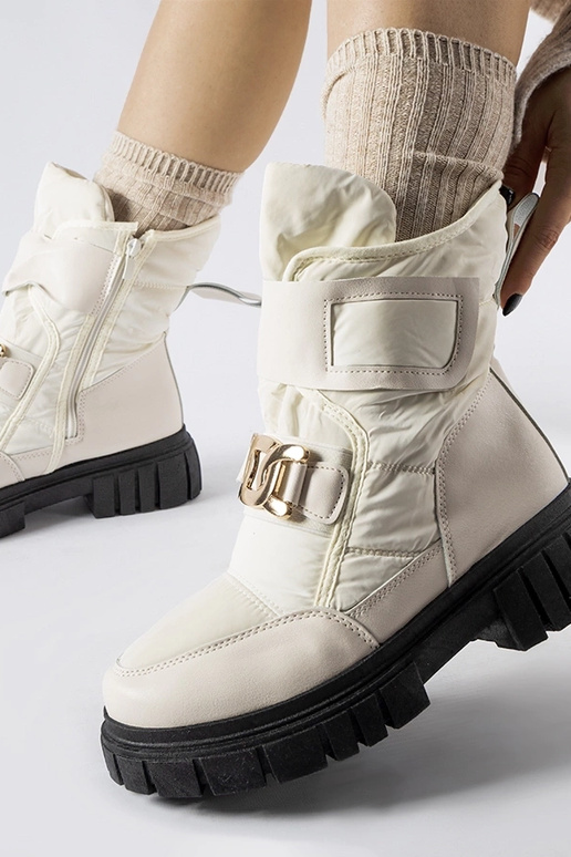 Smėlio spalvos sniego batai su...