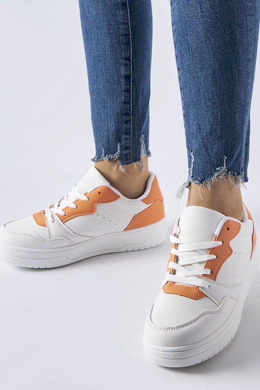 Balti batai su oranžiniu akcentu Fournie