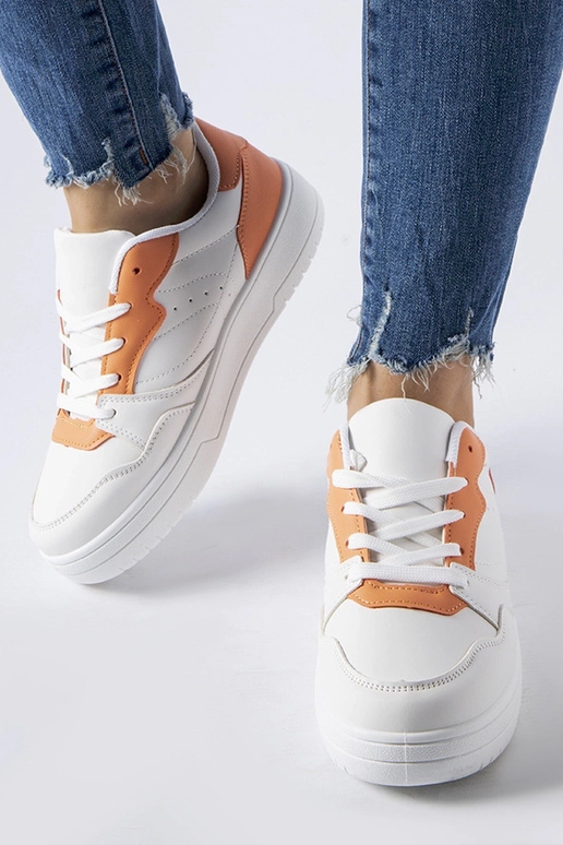 Balti batai su oranžiniu akcentu Fournie