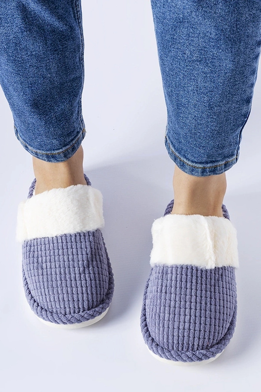 Mėlynos šiltos Frappier šlepetės