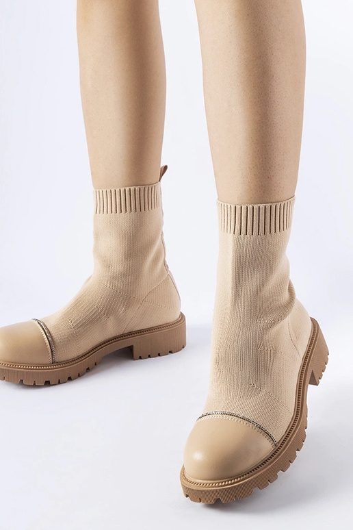 Rudos kojinės botkinės su cirkoniais...