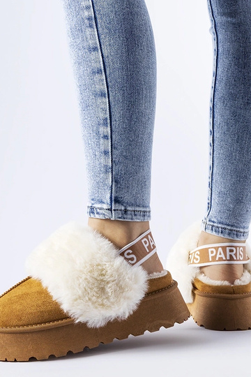 Rudos šlepetės su elastingu...