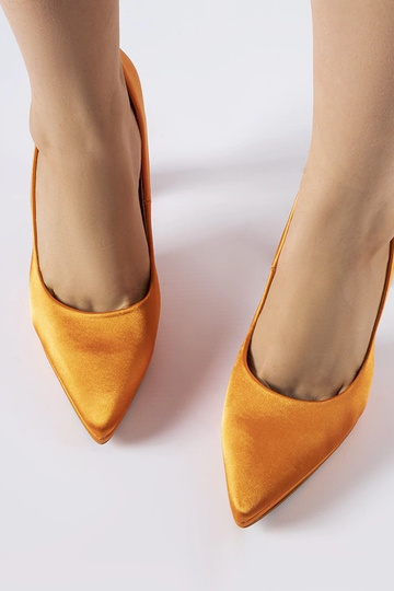 Rivers Orange Satin Pumps su blokiniu kulnu 2