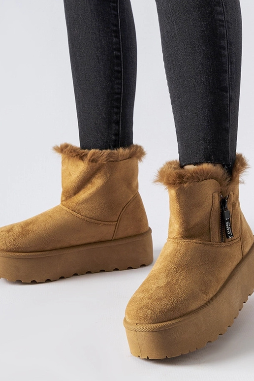 Rudi sniego batai ant platformos Points