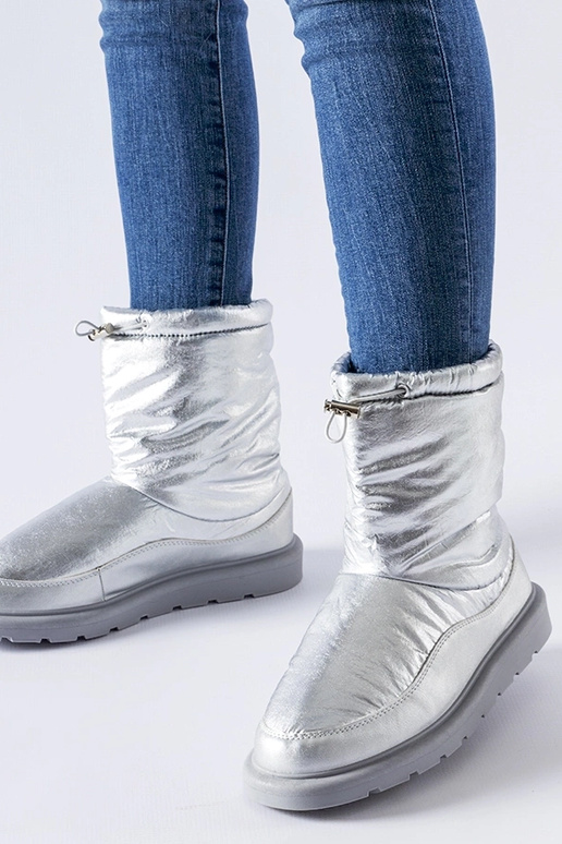 Sidabriniai izoliuoti balti sniego batai