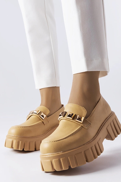 Frisco Beige platforminiai loaferiai