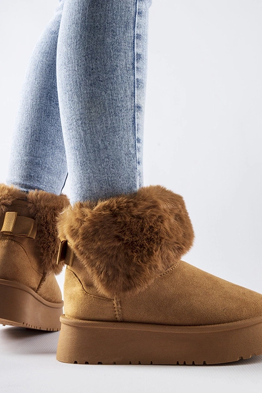 Rudi žieminiai batai su kailiu Adelfia