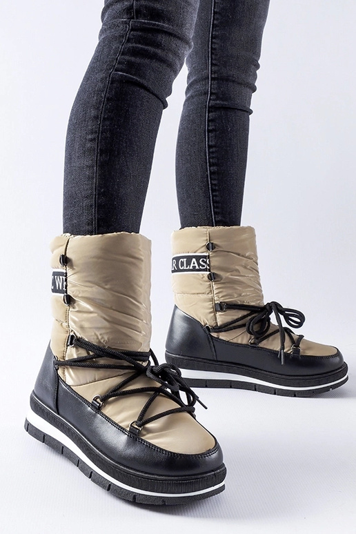 Tamsiai šviesiai rudi žieminiai batai...