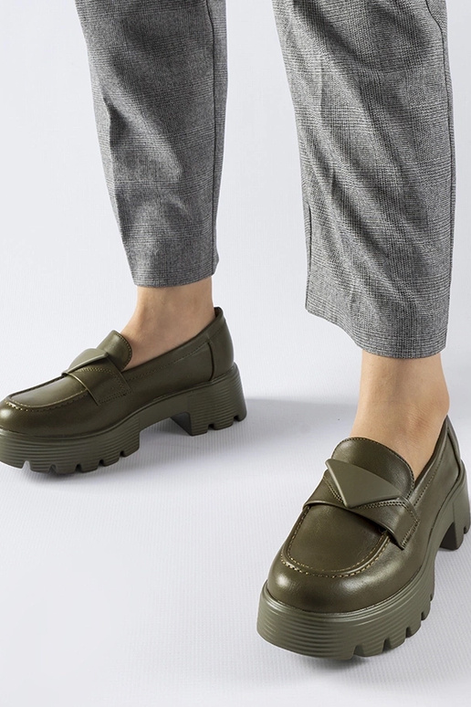 Žali mokasinai su masyviu Eligio padu