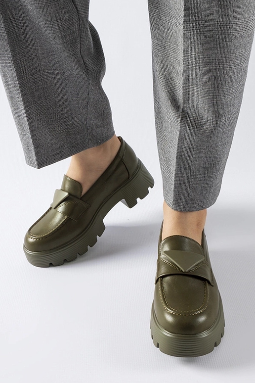 Žali mokasinai su masyviu Eligio padu