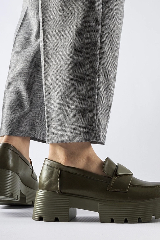 Žali mokasinai su masyviu Eligio padu