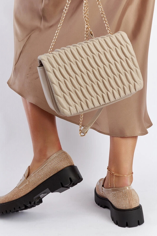 Newport bežiniai mokasynai su cirkoniais