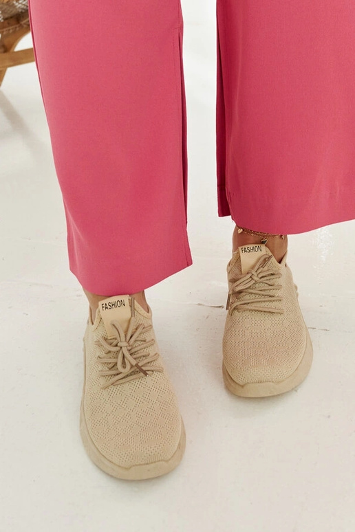 Smėlio spalvos audinio sportbačiai Mira