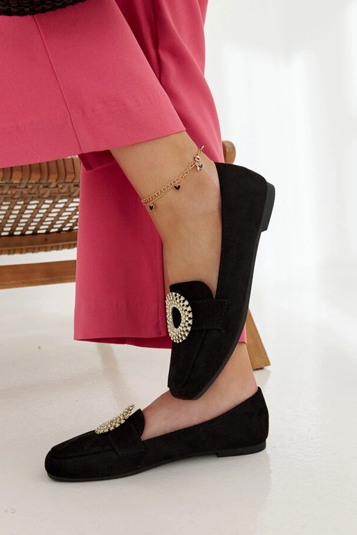 Juodi mokasinai dekoruoti Celena...