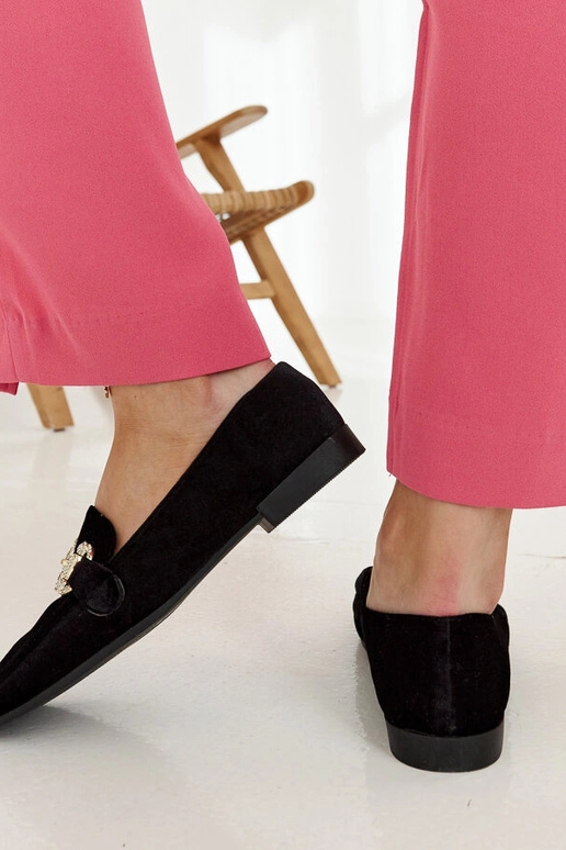 Juodi aksominiai mokasinai su...