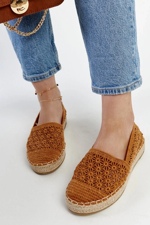 Samra Brown nėrinių espadrilės ant... Samra Brown nėrinių espadrilės ant...