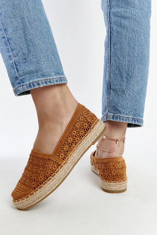 Samra Brown nėrinių espadrilės ant... Samra Brown nėrinių espadrilės ant...