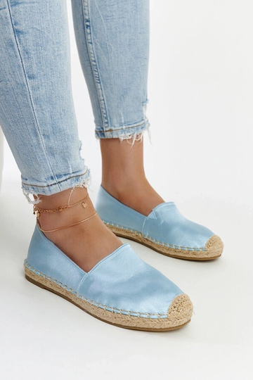 Caithlin Sky Blue Glitter platformos espadrilės