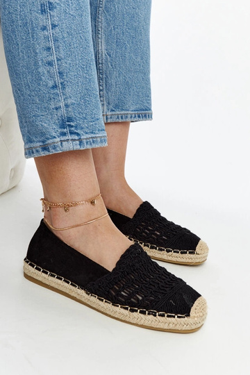 Juodos ažūrinės Gordana espadrilės 2