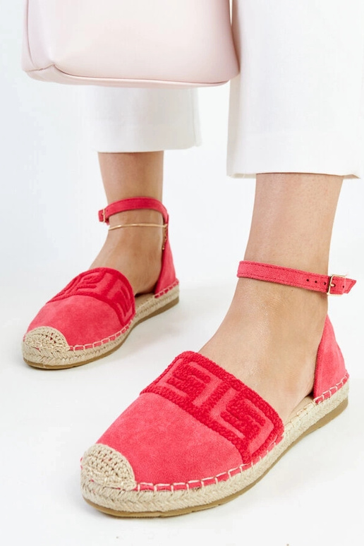 Tamsiai rožinės spalvos espadrilės su...