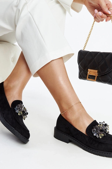 Juodi zomšiniai batai su... 2