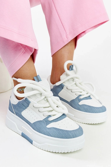 Baltai mėlynos platforminės sneakersai Szekeres