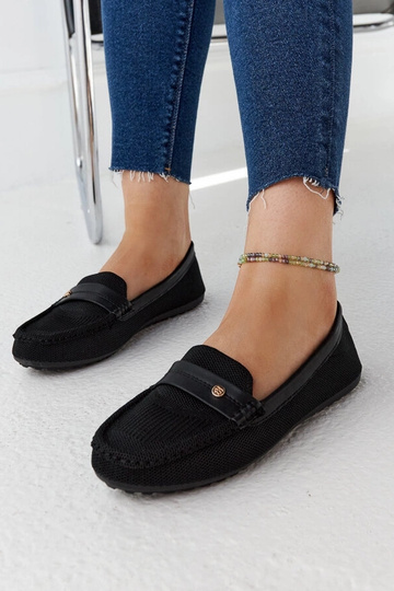 Fombio juodo audinio loafers