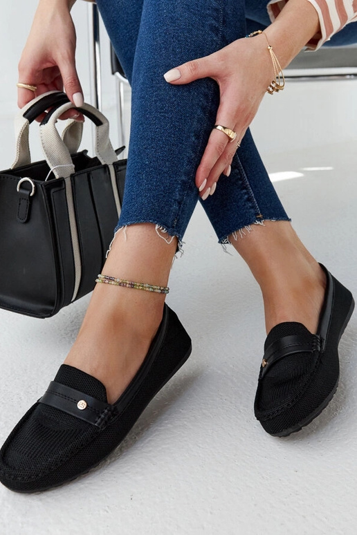 Fombio juodo audinio loafers