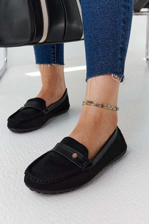 Fombio juodo audinio loafers