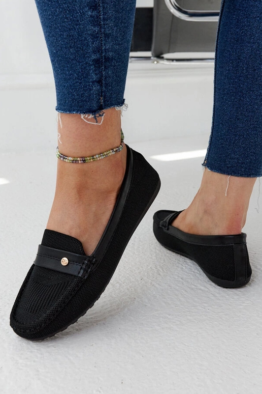 Fombio juodo audinio loafers