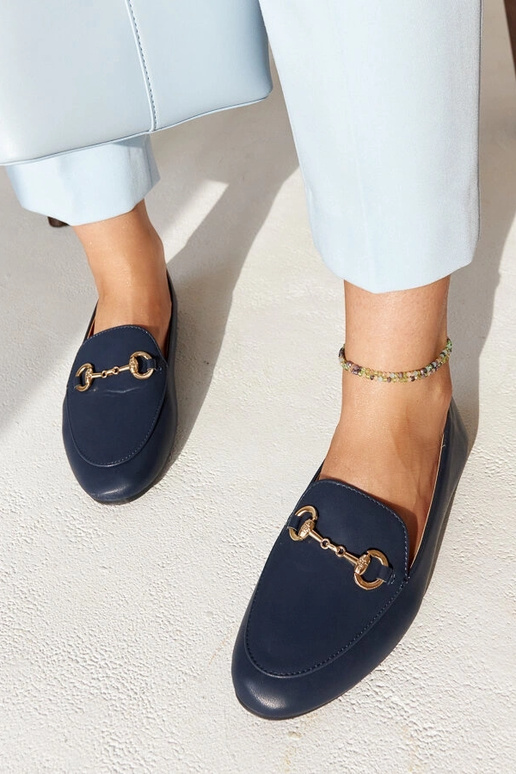 Tamsiai mėlyni mokasinai su sagtimi...