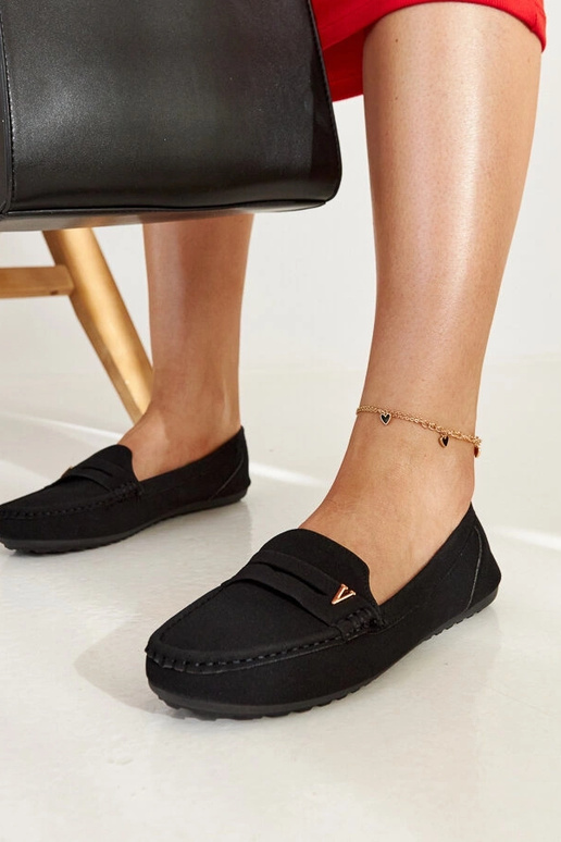 Juodi mokasinai su matine apdaila iš...