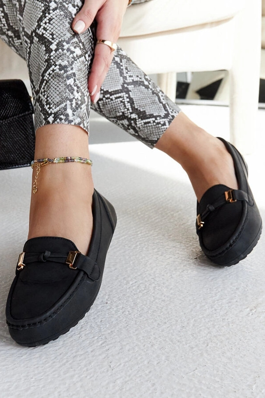 Juodi Scafati matinės apdailos bateliai