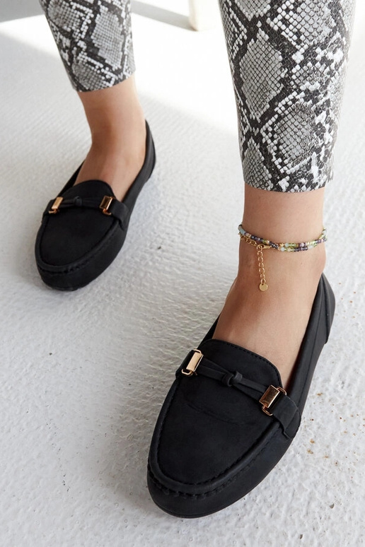 Juodi Scafati matinės apdailos bateliai