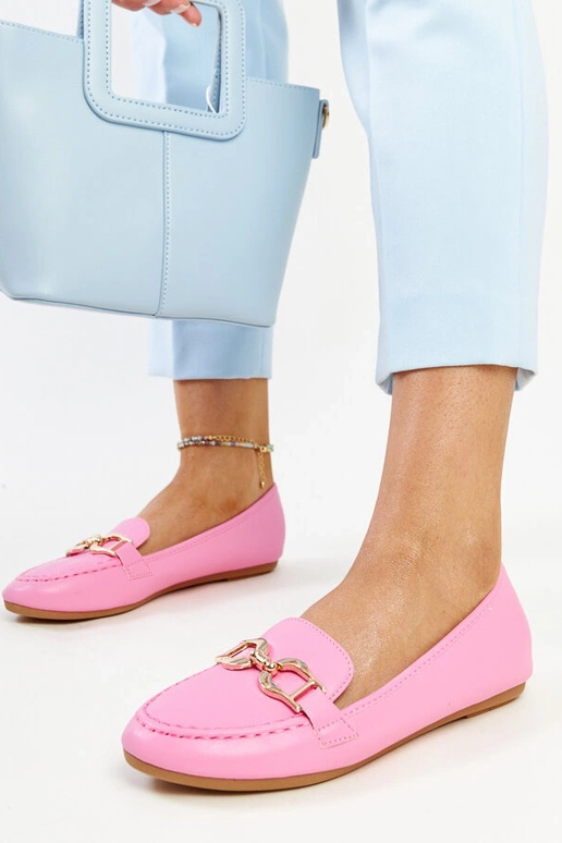 Tamsiai rožiniai mokasinai su sagtimi...