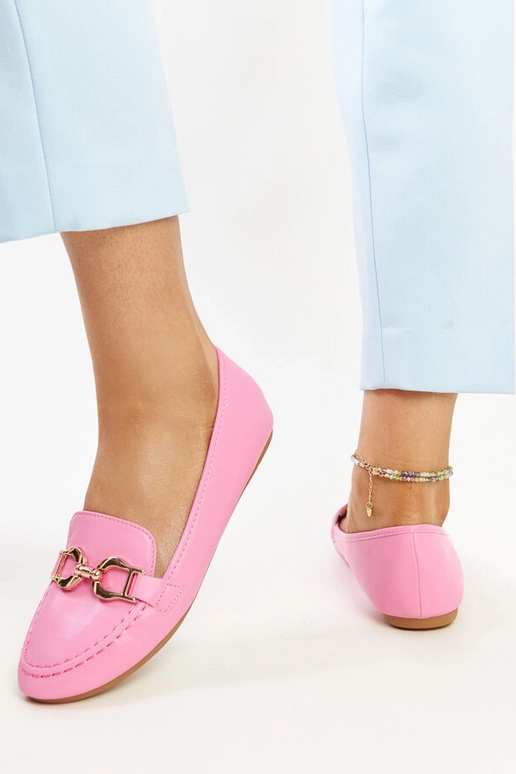 Tamsiai rožiniai mokasinai su sagtimi...