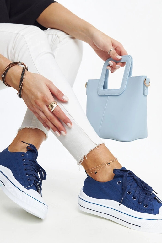 Tamsiai mėlynos platforminės kedai...