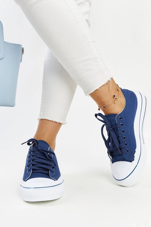 Tamsiai mėlynos platforminės kedai...