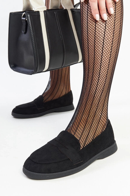 Nibras juodi zomšiniai loaferiai