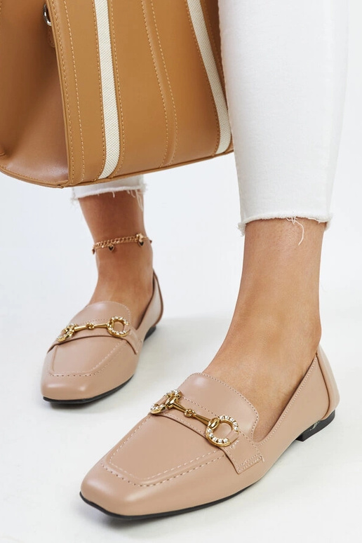 Smėlio spalvos Areebah sagtimi mokasinai