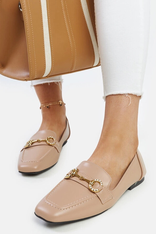 Smėlio spalvos Areebah sagtimi mokasinai