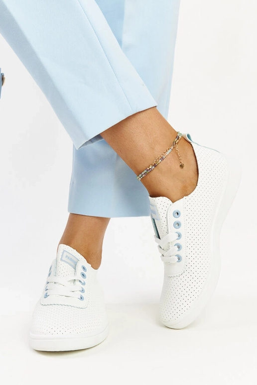 Balti dirbtinės odos sportbačiai Yusra Balti dirbtinės odos sportbačiai Yusra