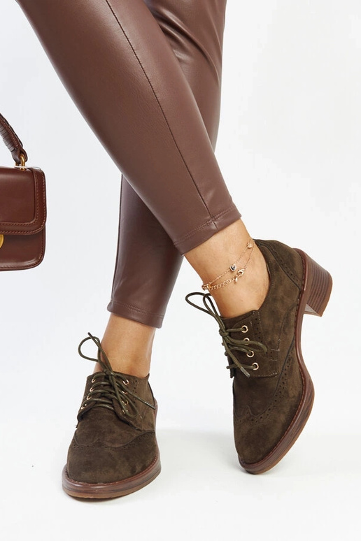 Žali zomšiniai pusbačiai su kulnu Tigard