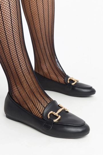 Juodi Tanja Buckle mokasinai