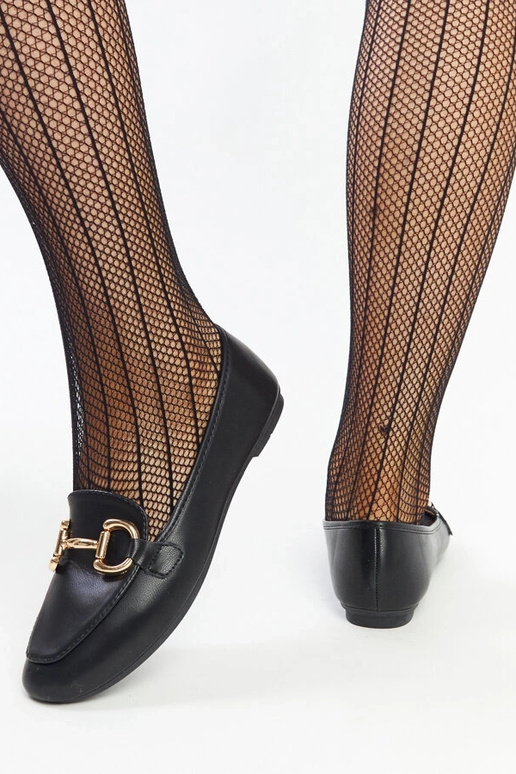 Juodi Tanja Buckle mokasinai