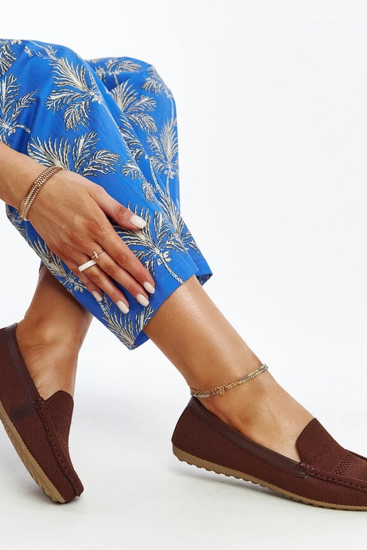 Rudos spalvos Fiammetta audinio bateliai