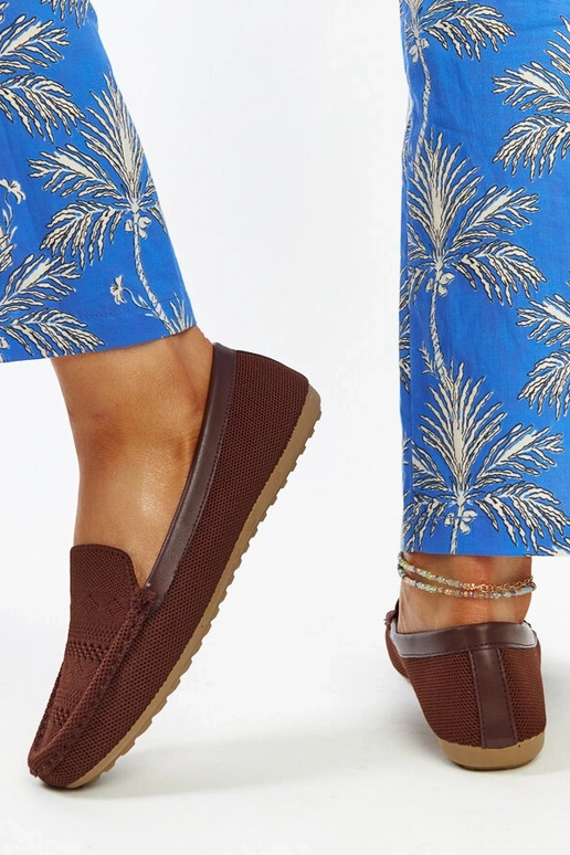 Rudos spalvos Fiammetta audinio bateliai