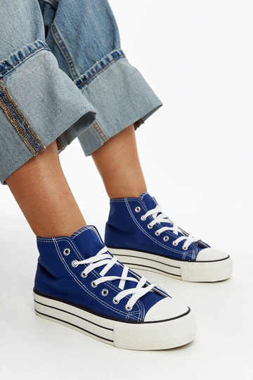 Mėlyni aukštakulniai sportbačiai su storu padu Bagy