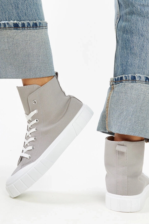 Pilki aukšti sportiniai bateliai Vinka