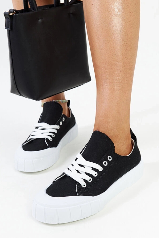 Eduardo juodo audinio sportbačiai